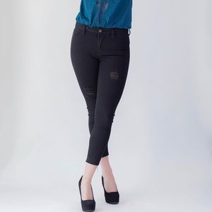 JBD -  Black Cropped Distressed